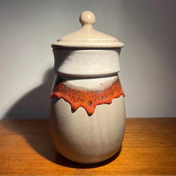 Vintage 1970s Laurentian Lava Drip Glaze Canister Large Jar Brutalist Pottery - Picture 3 of 15